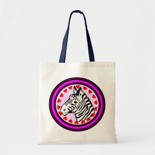 ☞♥Love Zebra Chic en Fabulous Budget Tote Bag♥☜ Bag (Voorkant)