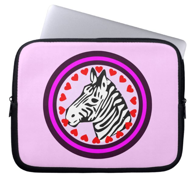 ☞♥Love Zebra Chic& Fabulous Laptop Hoes♥☜ Sleeve (Voorkant)
