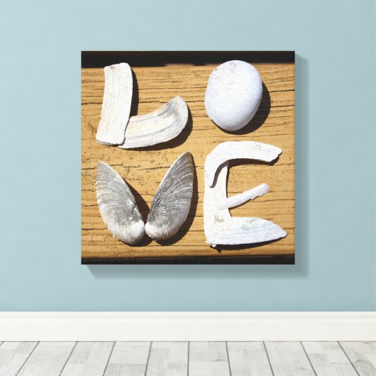 LOVE Zee Shell Canvas Print (Insitu (Houten vloer))