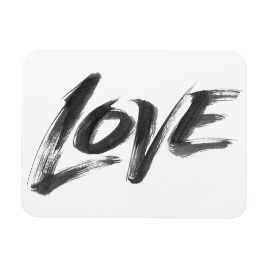 LOVE Zen Brush Valentijn Calligraphy Lettering Magneet (Horizontaal)