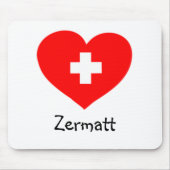 Love Zermatt - Swiss heart mousepad Muismat (Voorkant)