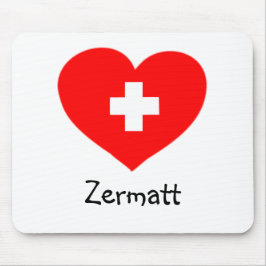 Love Zermatt - Swiss heart mousepad Muismat