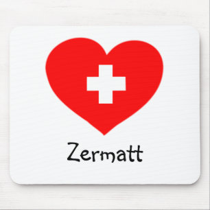 Love Zermatt - Swiss heart mousepad Muismat