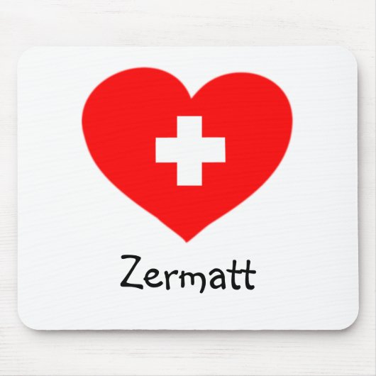 Love Zermatt - Swiss heart mousepad Muismat (Voorkant)