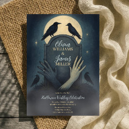 Love Zombie Graveyard Gothic Halloween Wedding Kaart