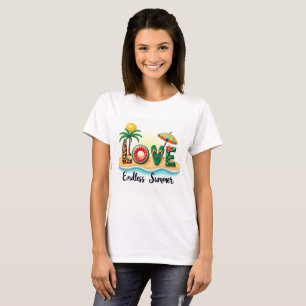 LOVE Zomer Strand Elementen Cartoon T-Shirt