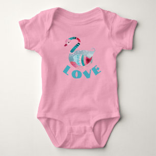 LOVE zwaan baby one-piece bodysuit