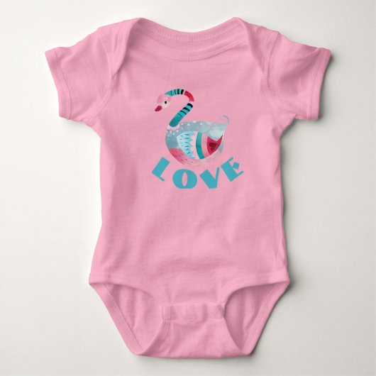 LOVE zwaan baby one-piece bodysuit (Voorkant)
