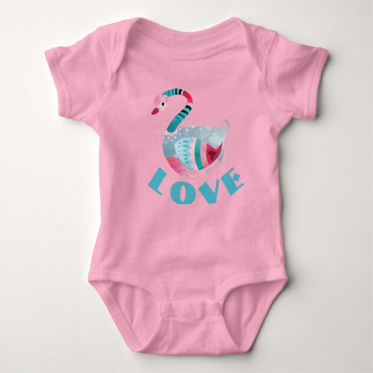 LOVE zwaan baby romper (Voorkant)