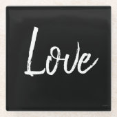 Love Zwart en Wit - Glas Ondersetzer Glazen Onderzetter (Voorkant)