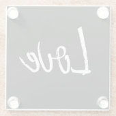 Love Zwart en Wit - Glas Ondersetzer Glazen Onderzetter (Achterkant)