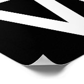 LOVE, zwart en wit met rood kettinghart Poster (Hoek)