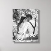 LOVE Zwart-wit trouwfoto Canvas Afdruk (Voorkant)