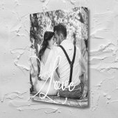 LOVE Zwart-wit trouwfoto Canvas Afdruk