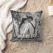 LOVE Zwart-wit trouwfoto Kussen (Deken)