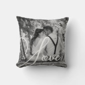 LOVE Zwart-wit trouwfoto Kussen (Voorkant)