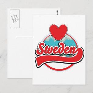 Love Zweden vintage stijl logo Briefkaart