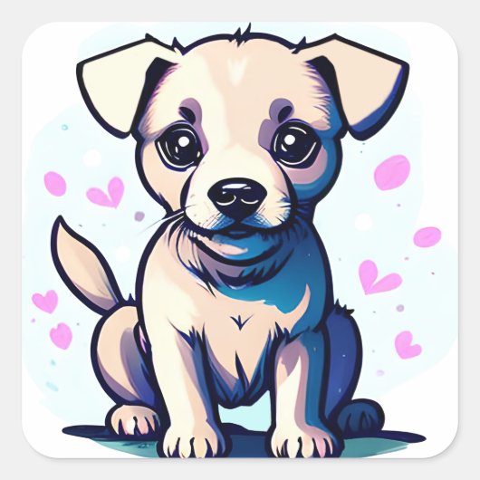 Loveable Lab Vierkante Sticker (Voorkant)