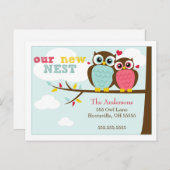 Loveable Owls Bewegende Aankondigingen Aankondigingskaart (Voorkant / Achterkant)