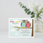 Loveable Owls Bewegende Aankondigingen Aankondigingskaart (Staand voorkant)