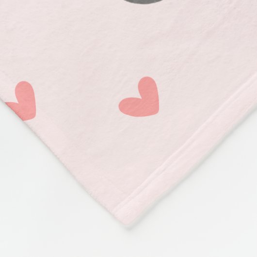 Loveable Pandas & Heart Pattern Fleece Deken (Hoek)