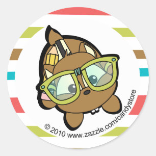 Loveable Smarty Chipmunk Ronde Sticker
