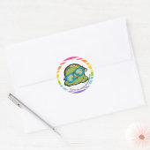 Loveable Smarty Turtle Ronde Sticker (Envelop)