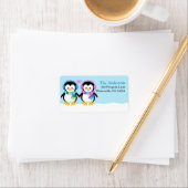 Loveable Winter Earmuff Penguins Adresetiketten Etiket (Insitu)