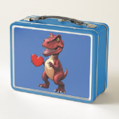Loveasaurus Dinosaurus Metalen Lunchbox (Achterkant)