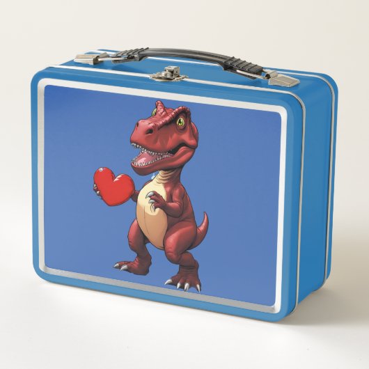 Loveasaurus Dinosaurus Metalen Lunchbox (Voorkant)