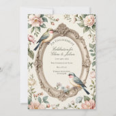 LoveBird Bloem Foto Verloving Aankondiging (Achterkant)