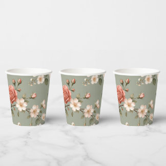 LoveBird Bloemen Papieren Bekers