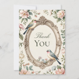 LoveBird Bloemrijke Verlovingsfeest Dankkaart Bedankkaart