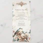 LoveBird Bloemrijke Verlovingsfeest Menu (Achterkant)