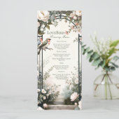 LoveBird Bloemrijke Verlovingsfeest Menu (Staand voorkant)
