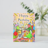 Lovebird budgie cockatiel parrotlet blij met verja briefkaart (Staand voorkant)