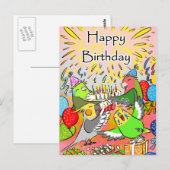 Lovebird budgie cockatiel parrotlet blij met verja briefkaart (Voorkant / Achterkant)