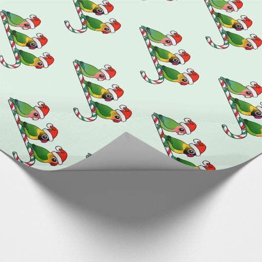 Lovebird Candy Cane Cadeaupapier (Hoek)