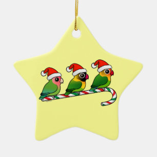 Lovebird Candy Cane Keramisch Ornament