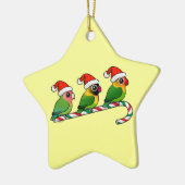 Lovebird Candy Cane Keramisch Ornament (Links)
