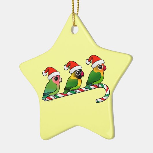 Lovebird Candy Cane Keramisch Ornament (Links)