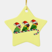 Lovebird Candy Cane Keramisch Ornament (Achterkant)