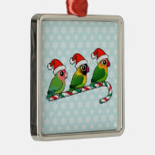 Lovebird Candy Cane Metalen Ornament (Rechts)