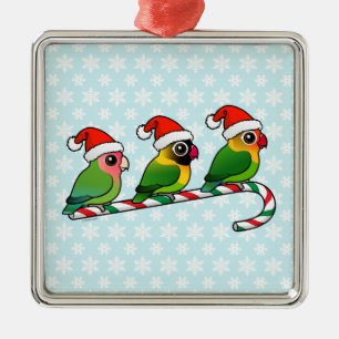 Lovebird Candy Cane Metalen Ornament