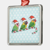 Lovebird Candy Cane Metalen Ornament (Links)
