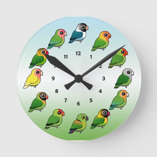Lovebird Clock Ronde Klok (Voorkant)