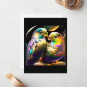 LOVEBIRD/COLORFUL LOVEBIRD NOTITIEKAARTJE (Voorkant / Achterkant in situ)