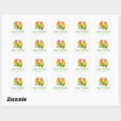 Lovebird geel Tortelduifjes net getrouwd bruiloft Vierkante Sticker (Vel)