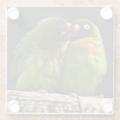 Lovebird Kus Glas Onderzetter (Achterkant)