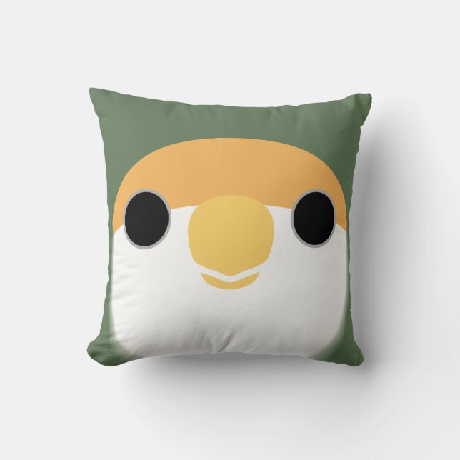 Lovebird (leisteen) met perzikkleurig gezicht kussen (Voorkant)